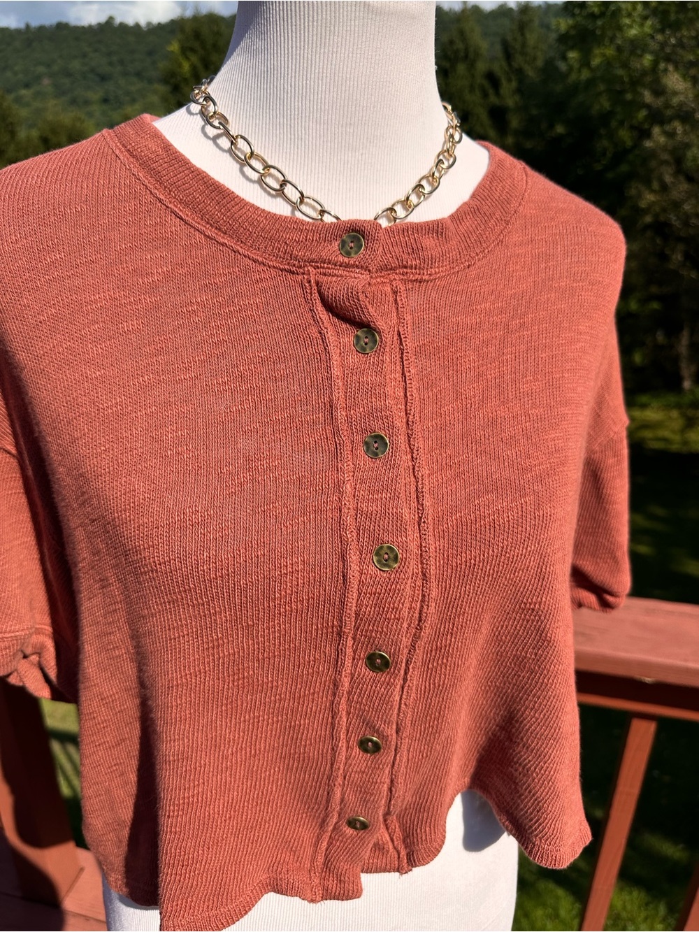 Free People We The Free Flashback Cardi Tee Rust - Picture 5 of 7